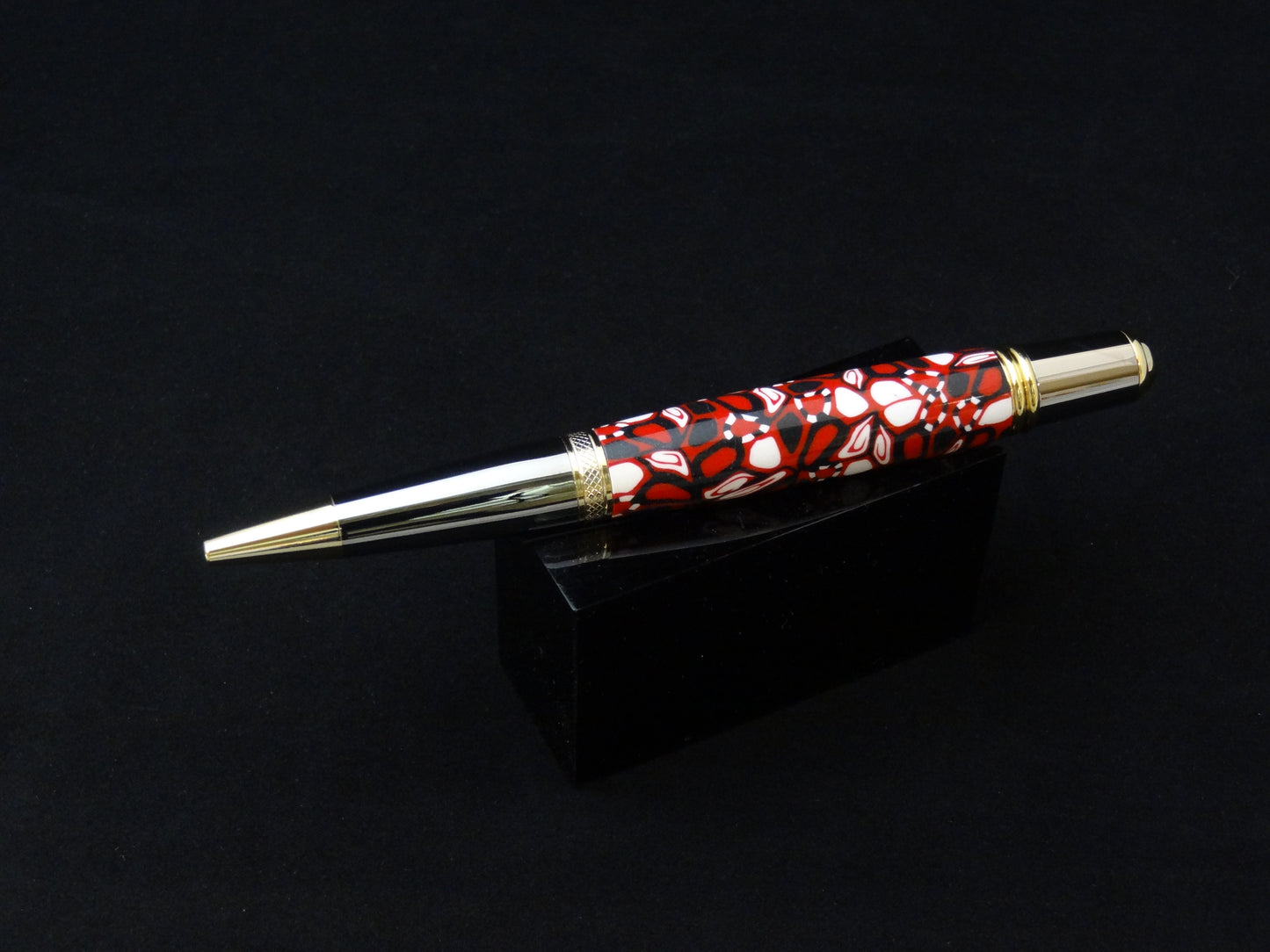 Red White and Black Polymer Clay Pen