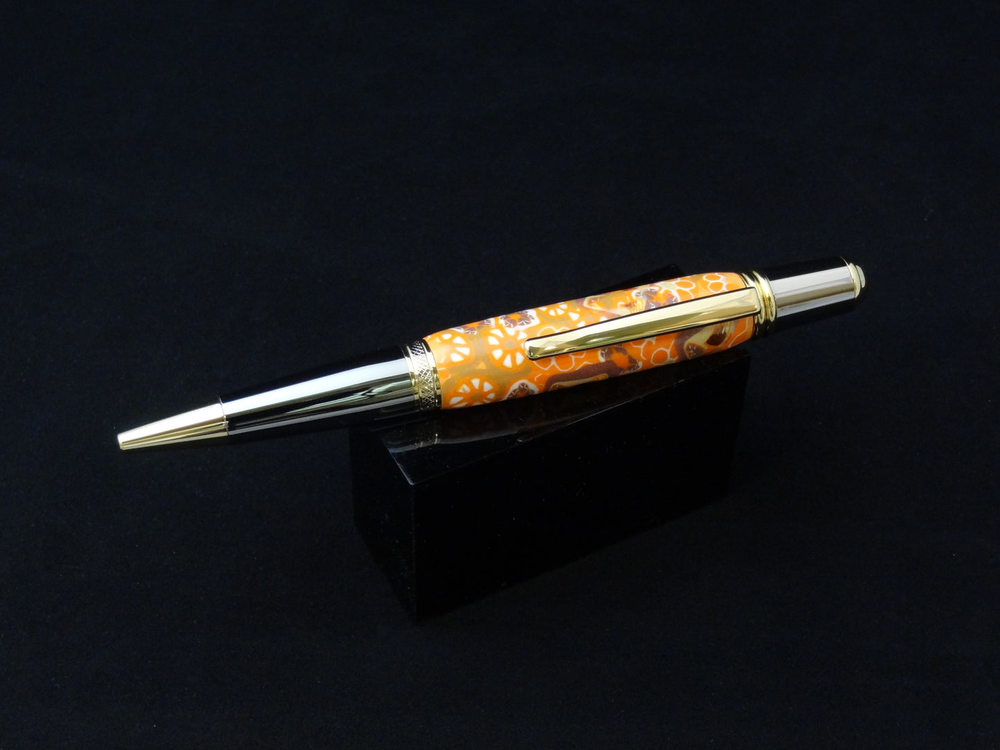 Orange Retro Polymer Clay Pen