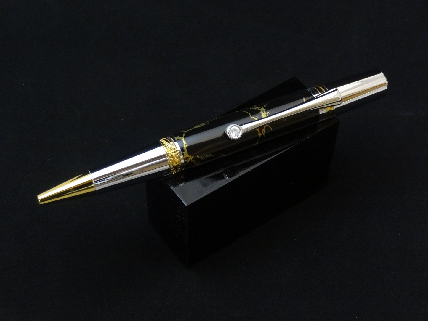 Black & Gold Tru-Stone Pen