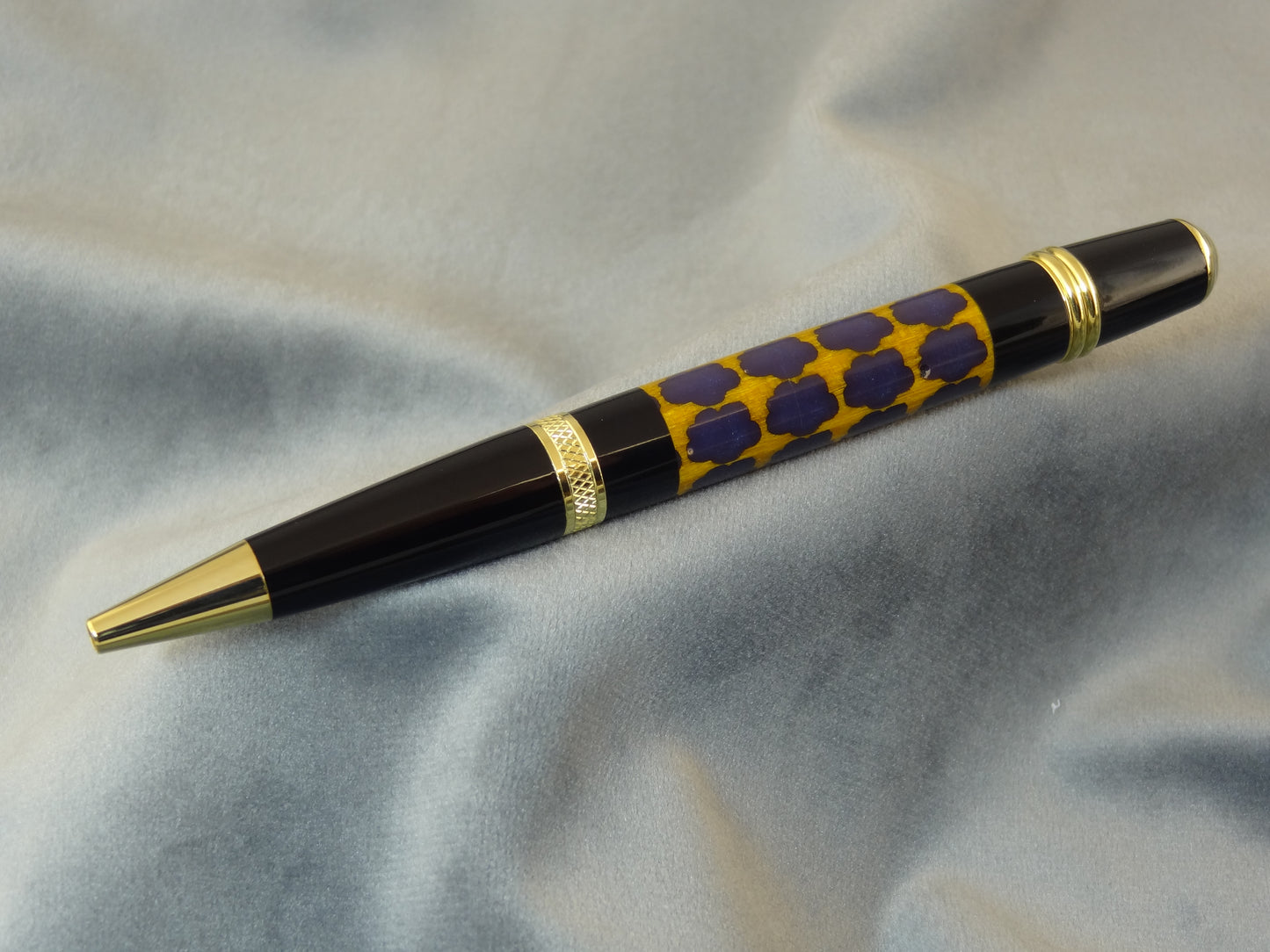 Yellow Wood with Purple Flowers Ink Pen