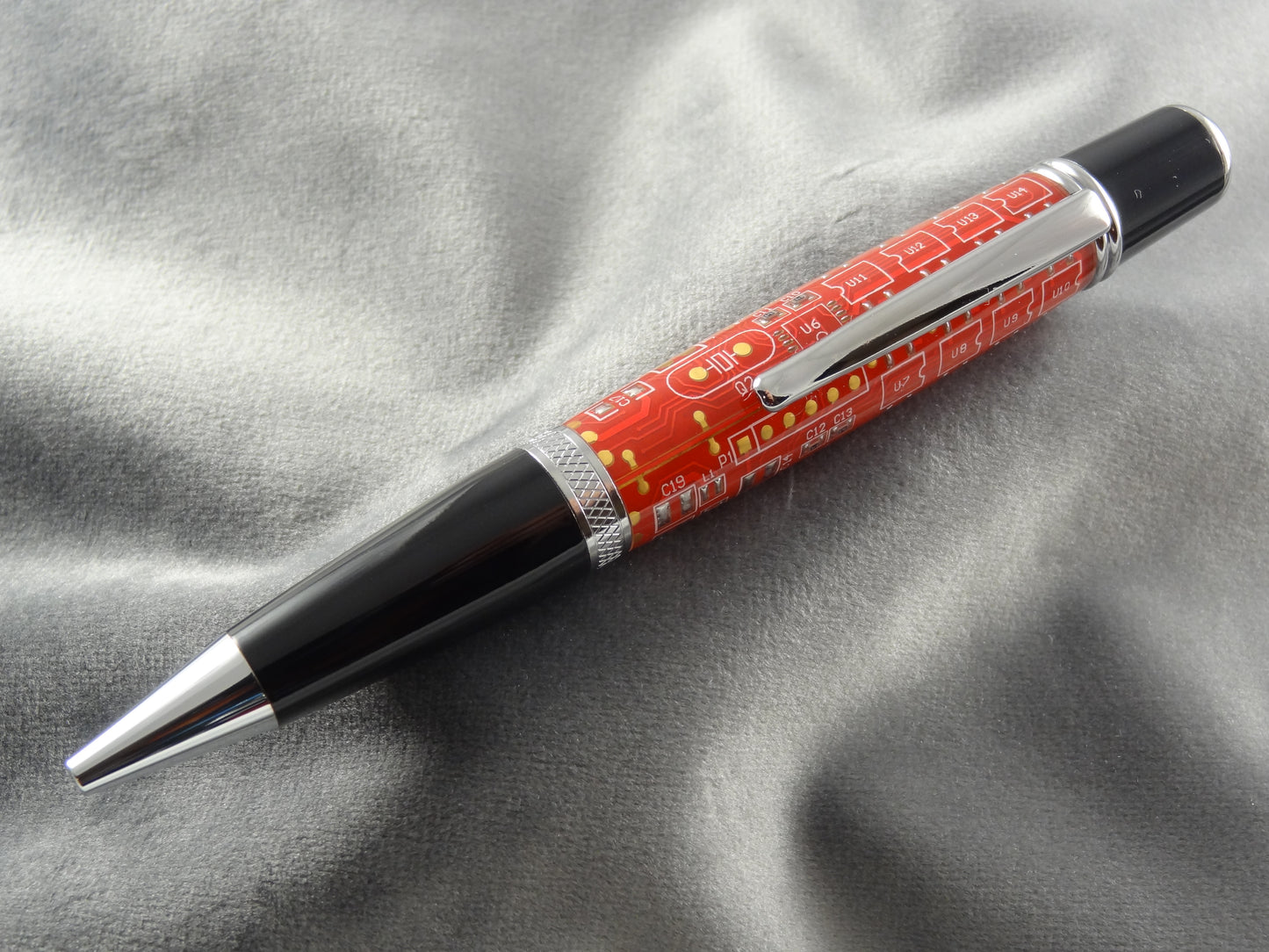 Circuit Board in Red Ink Pen