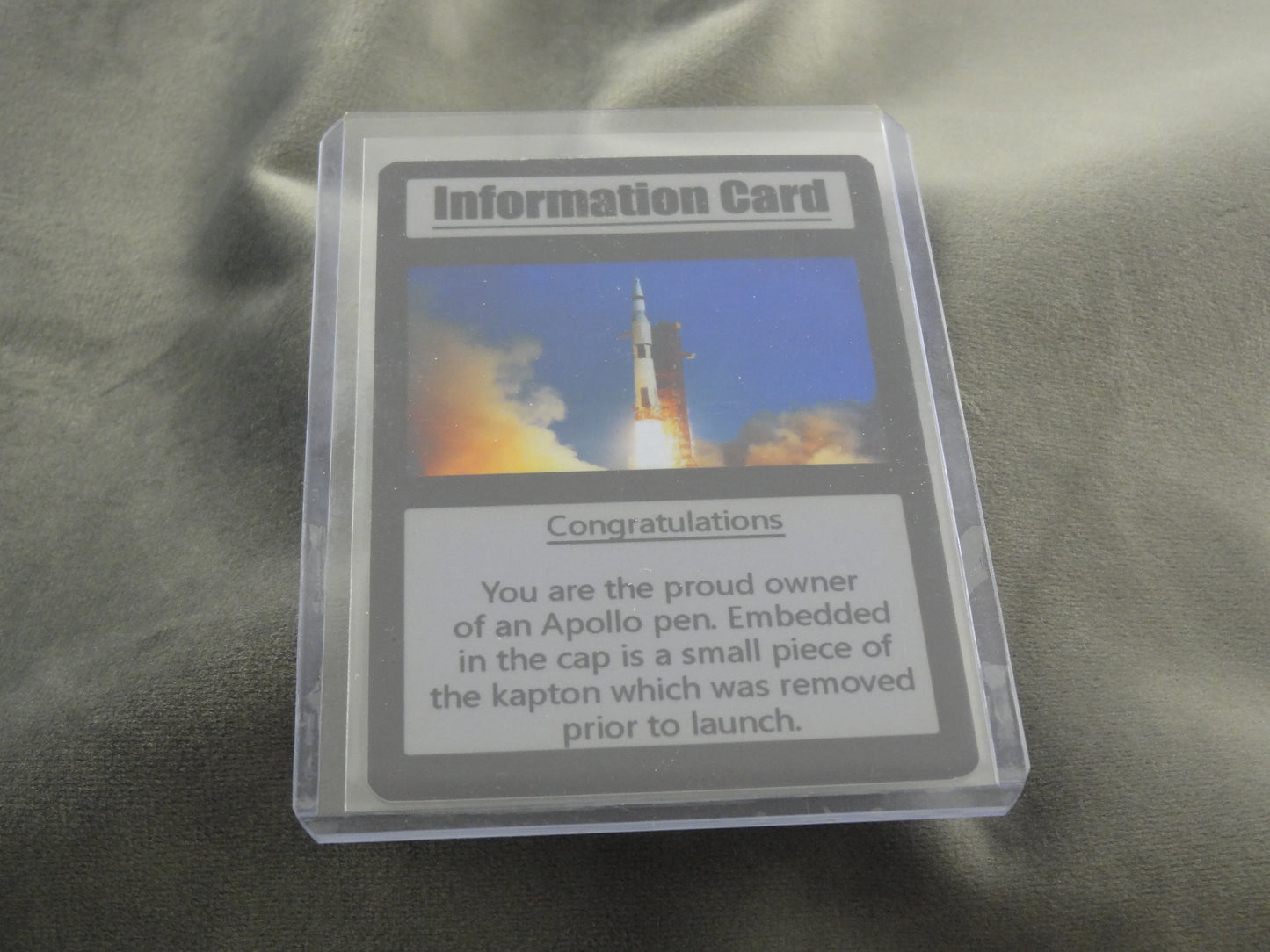 Apollo 11 Historical Pen With Informational Card