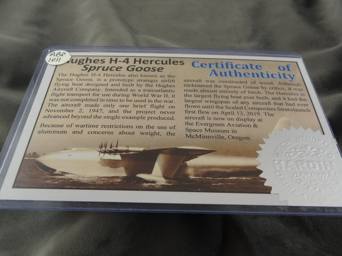 Hercules Spruce Goose Ink Pen with COA
