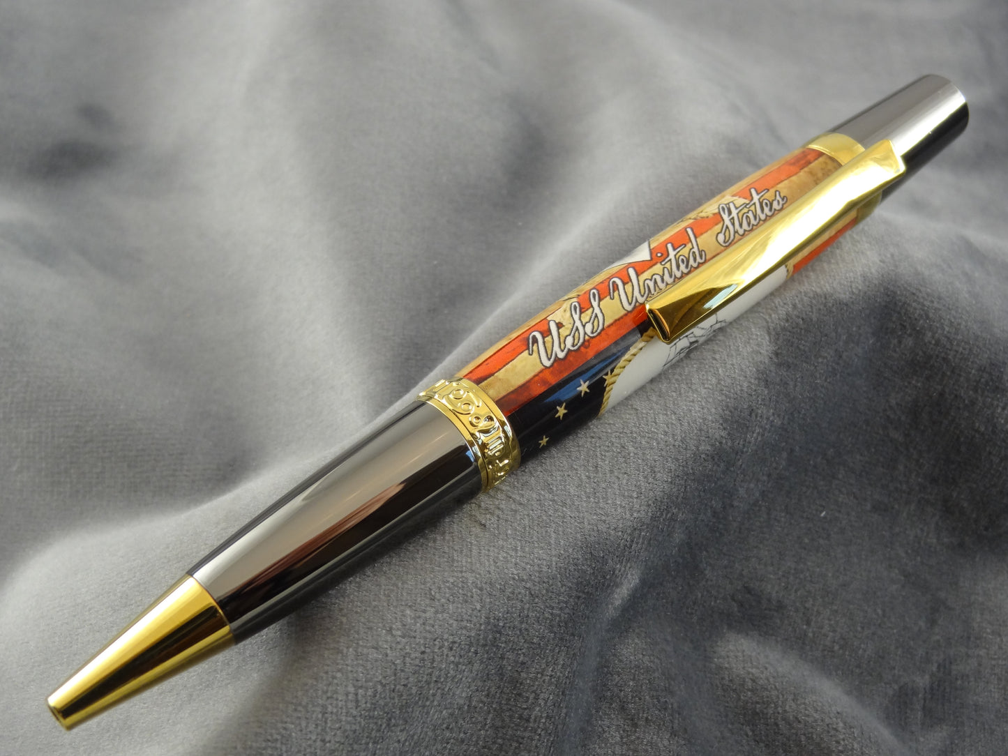 USS United States Ink Pen and COA