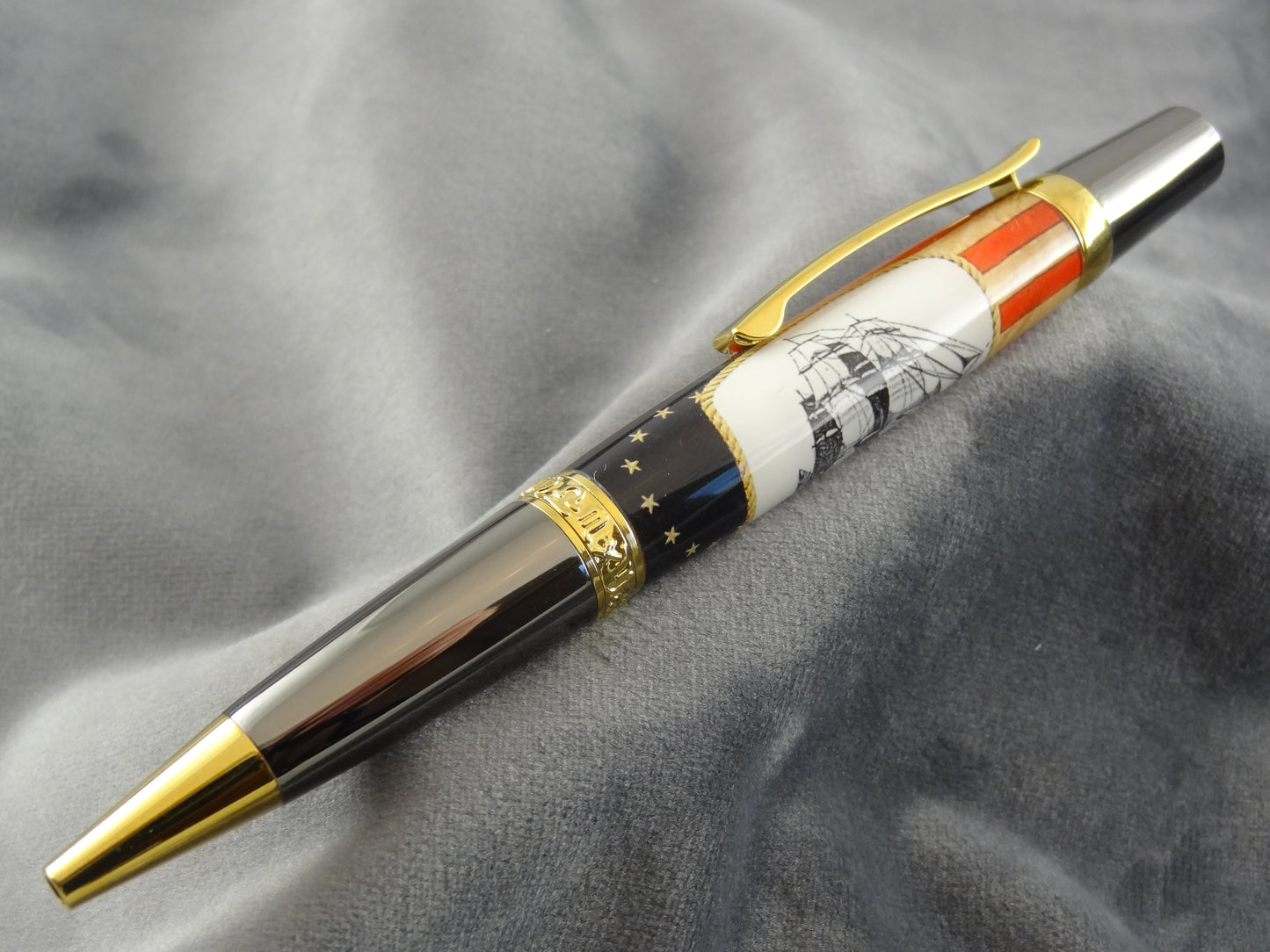 USS United States Ink Pen and COA