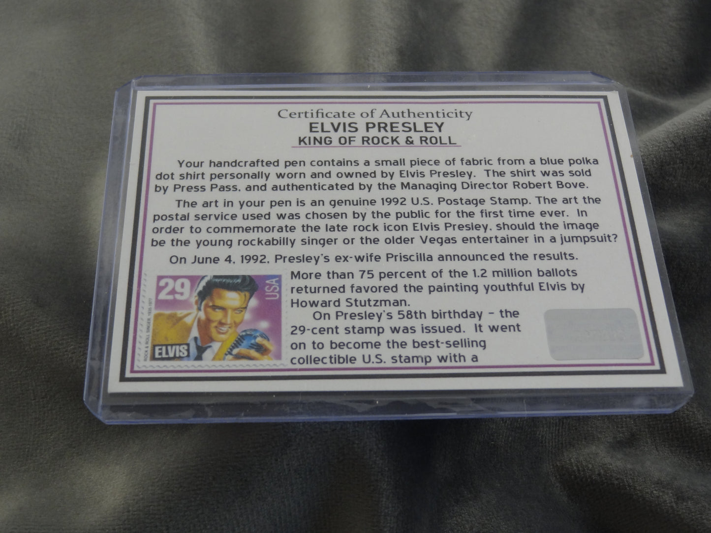Elvis Stamp Ink Pen with COA