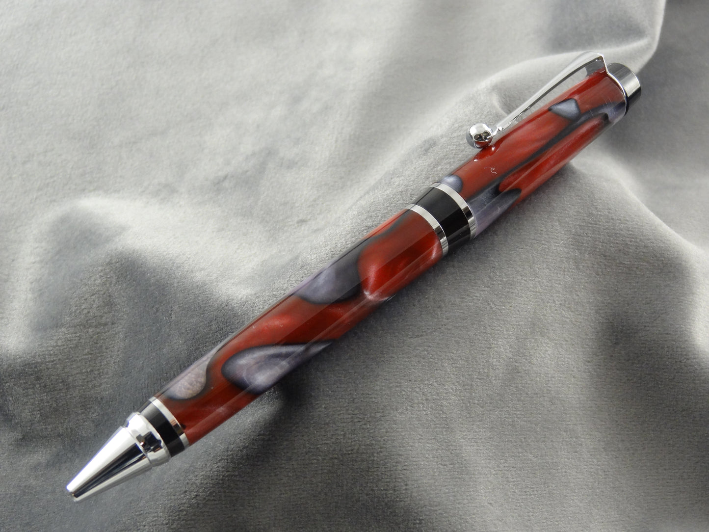 Burgundy Black Acrylic Swirl Ink Pen