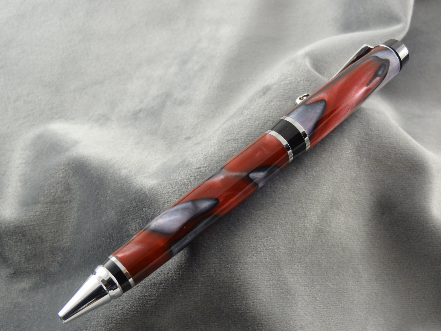 Burgundy Black Acrylic Swirl Ink Pen