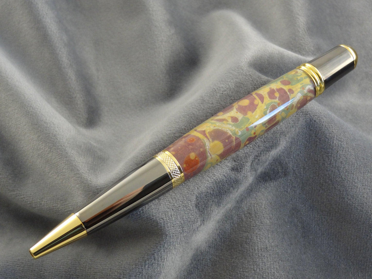 Marbled Paper Purple Green Acrylic Ink Pen