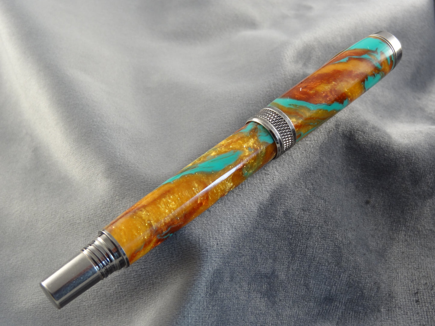Rare Earth Acrylic with Turquoise Ink Pen