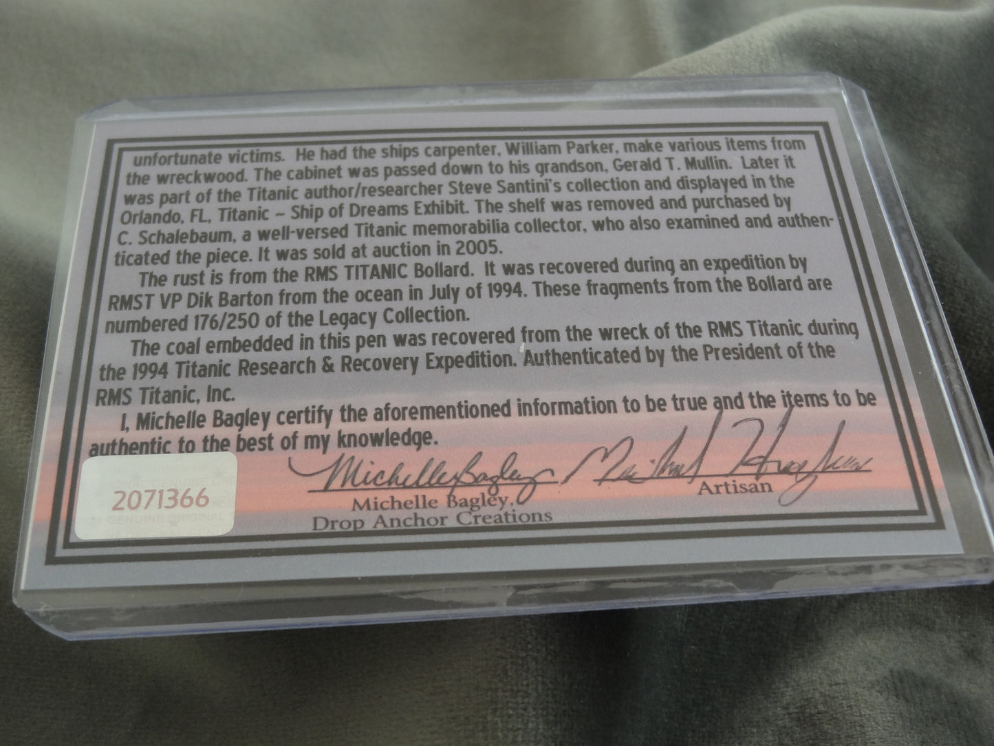 RMS TItanic Rollerball Pen with COA