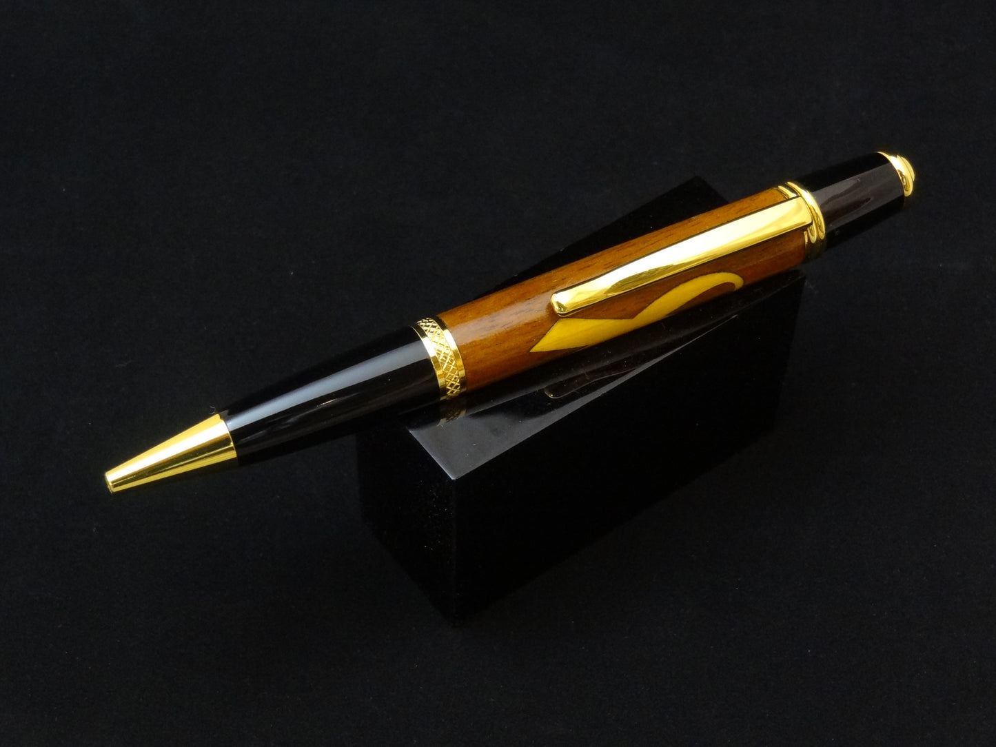 Yellow Ribbon on Walnut Ink Pen