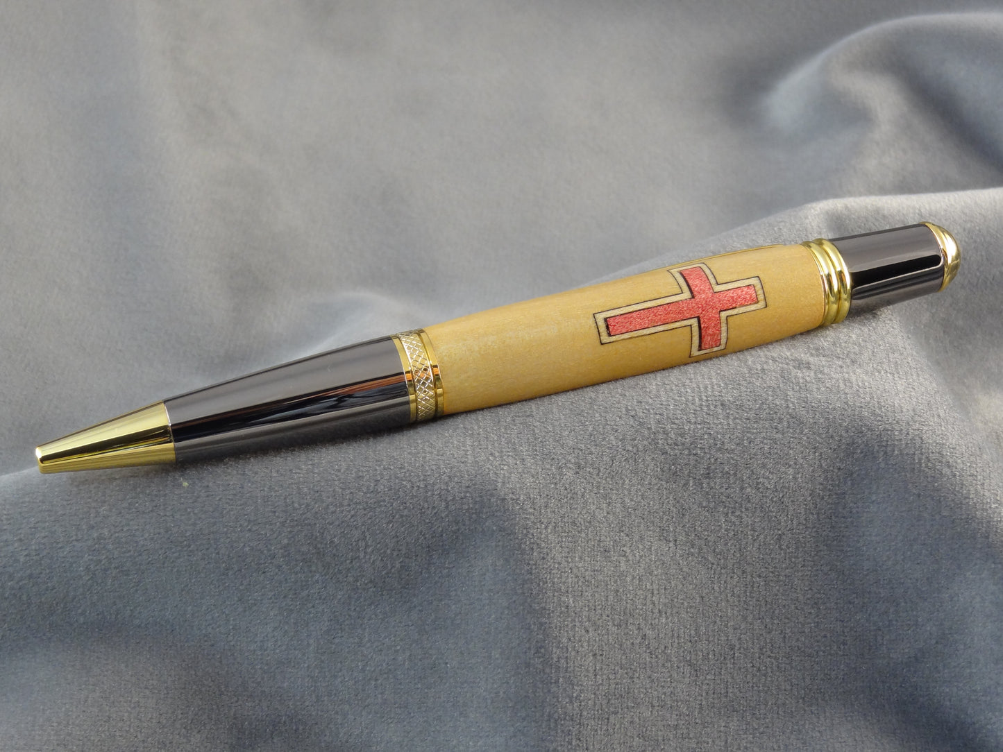 Bethlehem Olivewood with Red Cross Ink Pen and COA