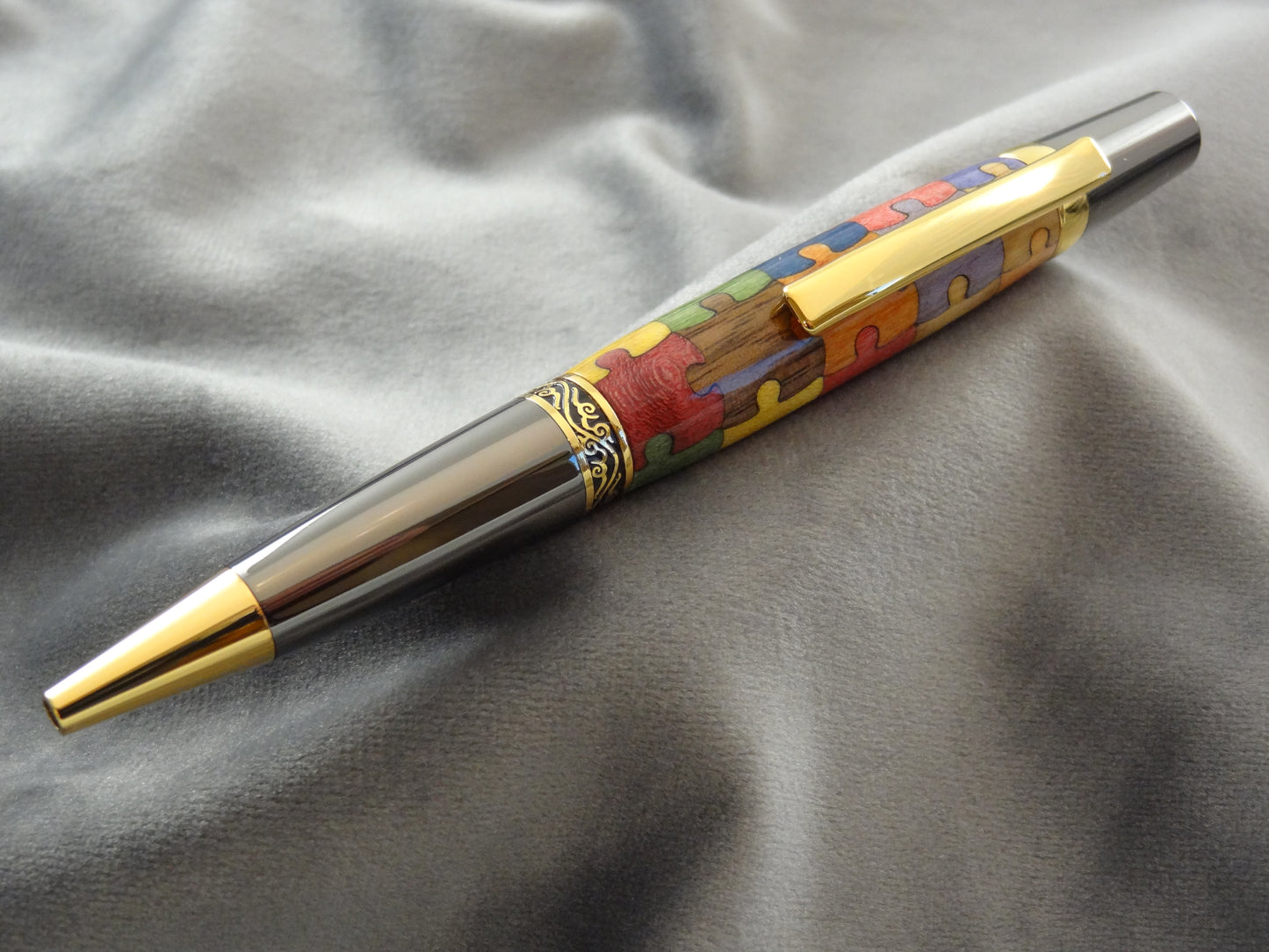 Puzzle Pieces Multicolor Inlay Ink Pen