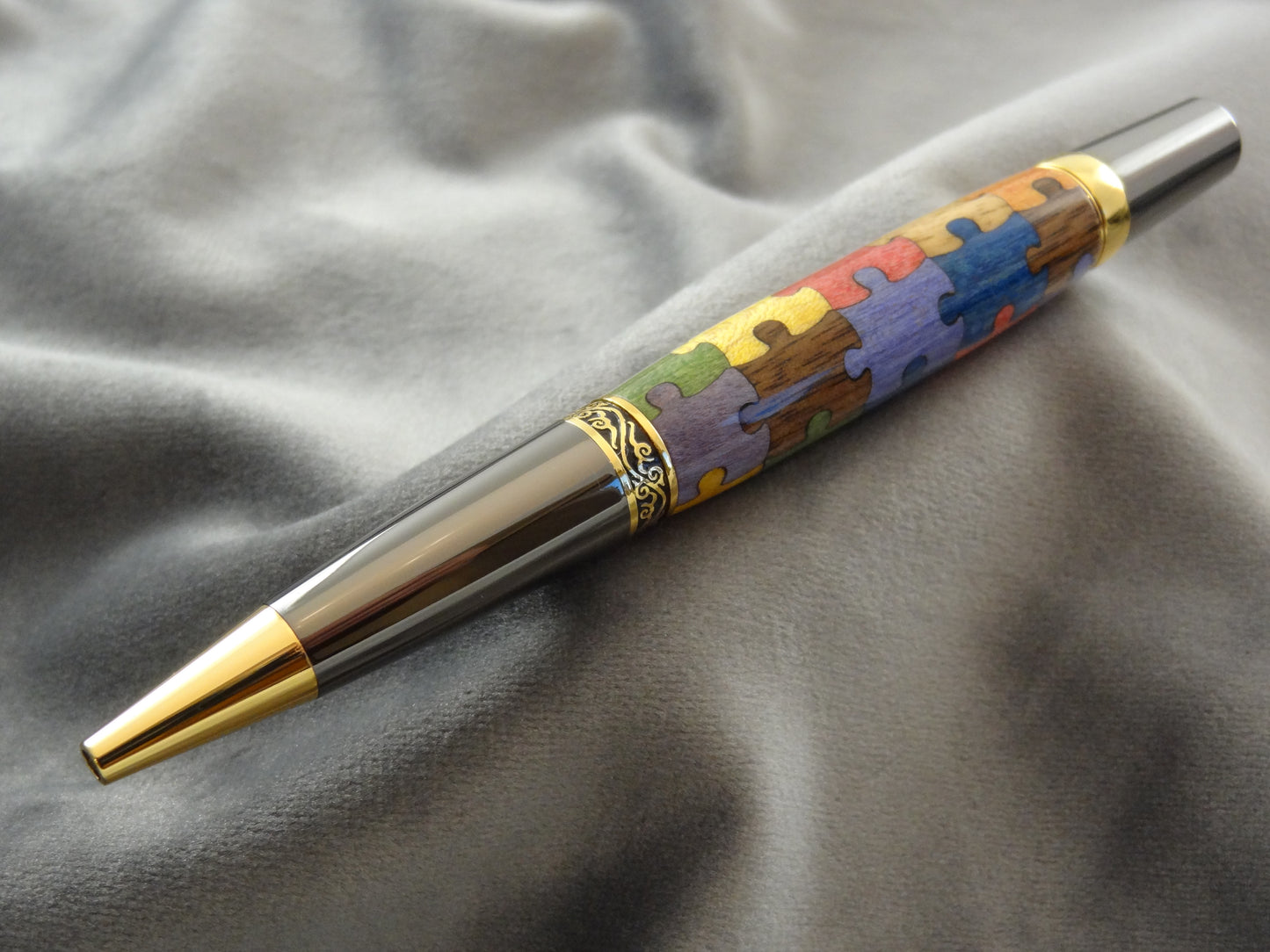 Puzzle Pieces Multicolor Inlay Ink Pen