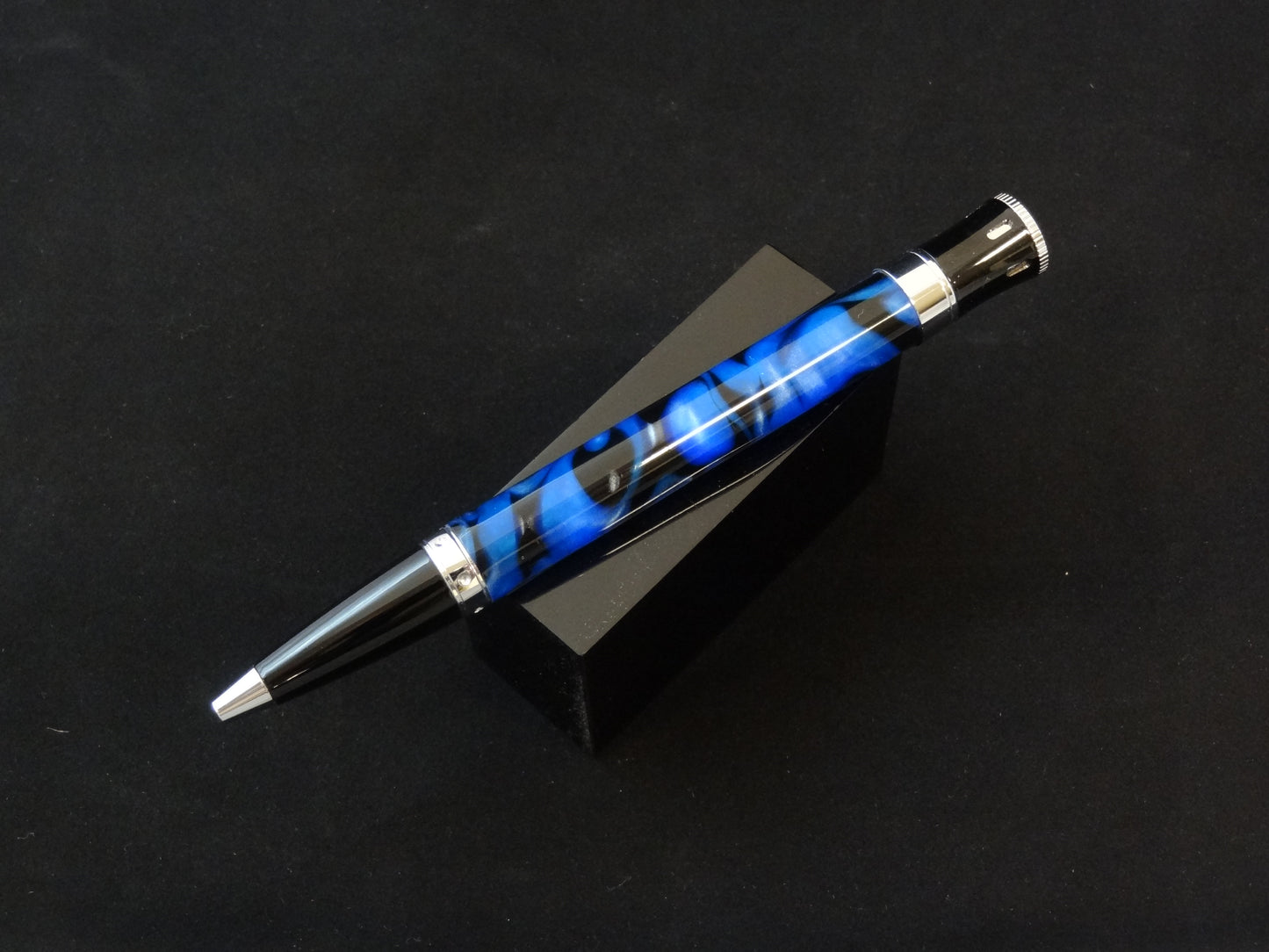 Blue and Black Marble Ink Pen
