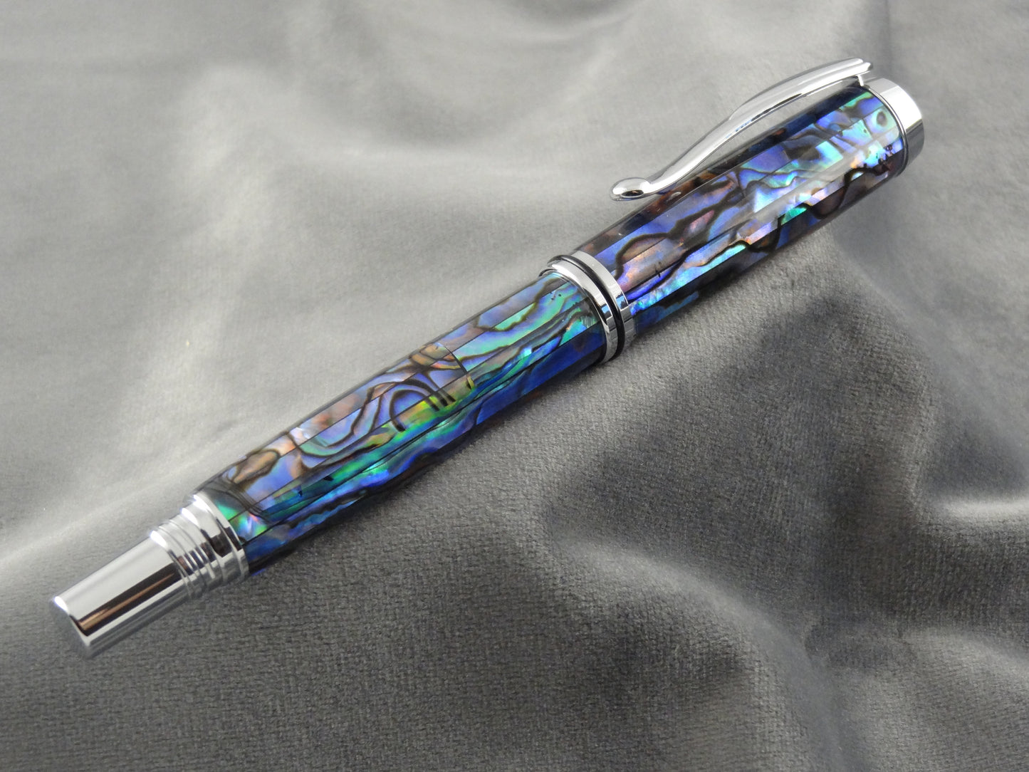 Abalone Seashell In Blue Ink Pen