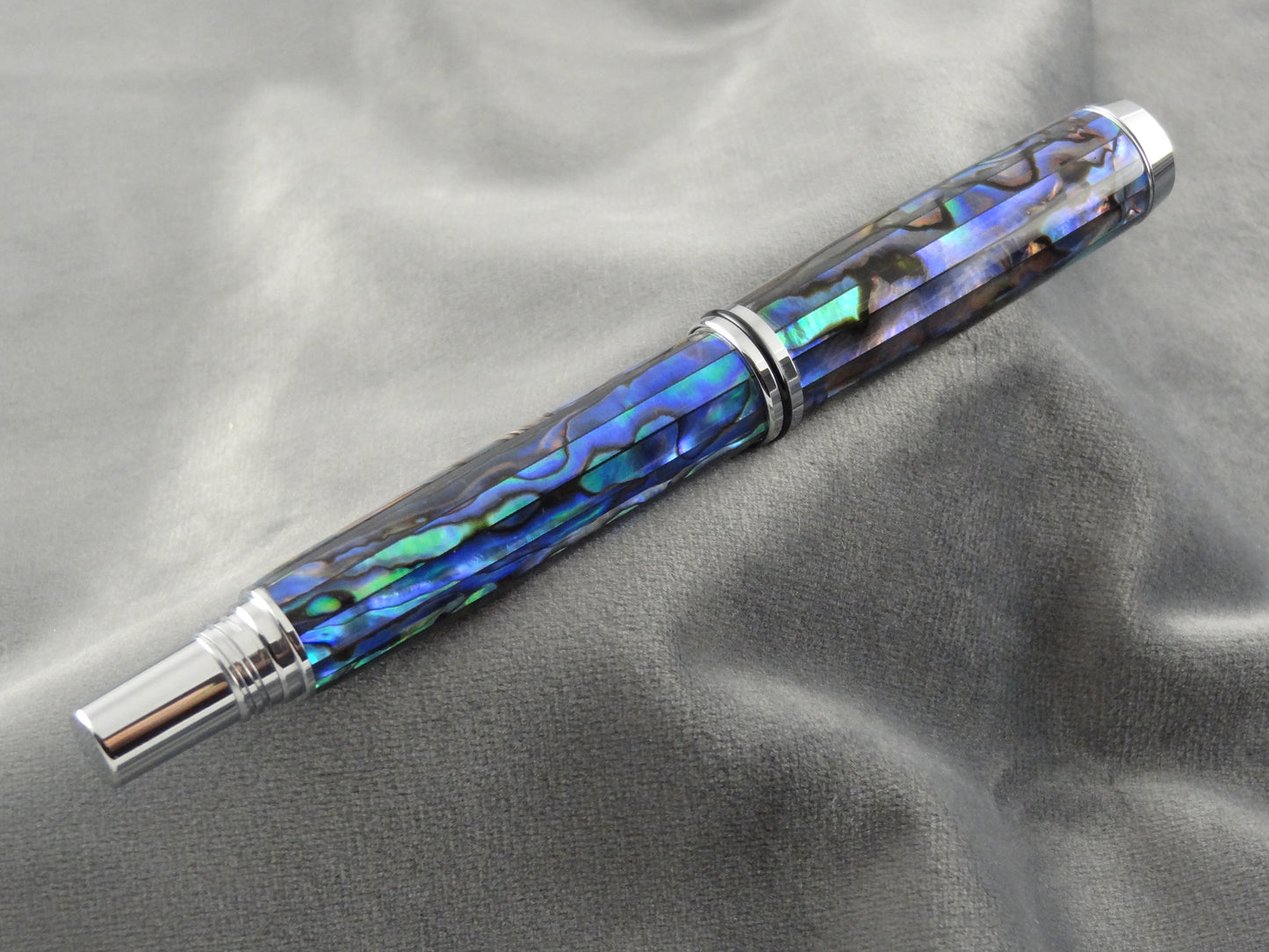 Abalone Seashell In Blue Ink Pen