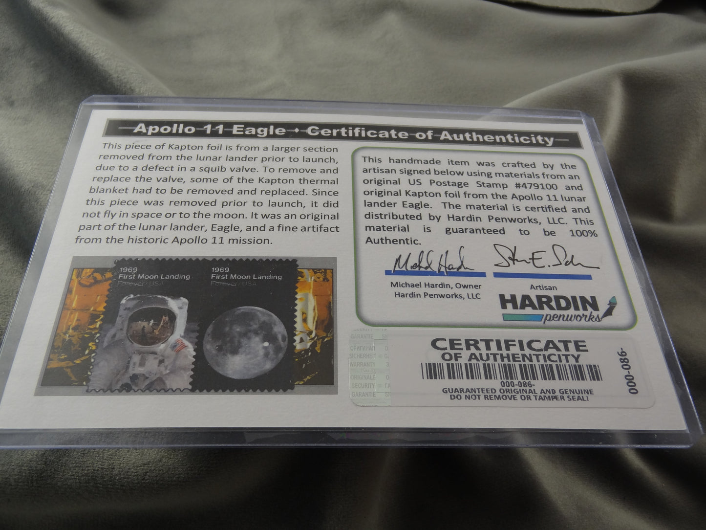 Apollo 11 Historical Ink Pen with COA