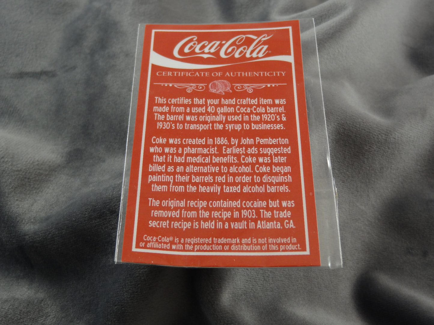 Coca Cola Pinup Barrel Historical Ink Pen
