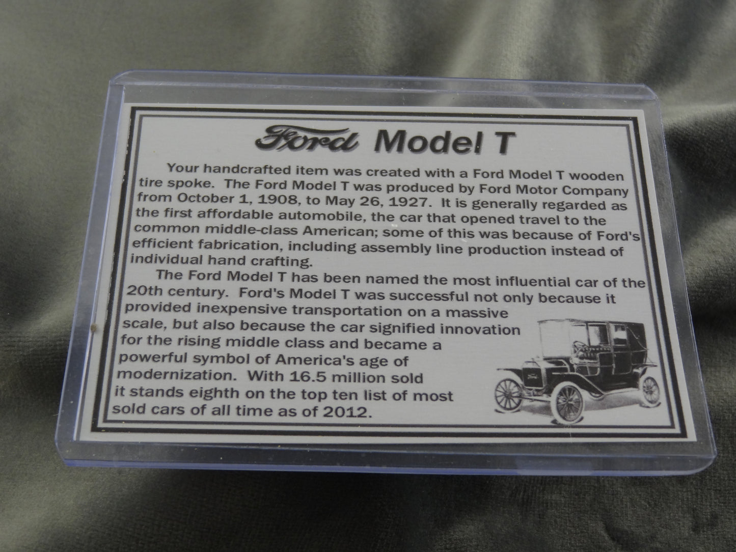 Ford Model T Historical Ink Pen with COA
