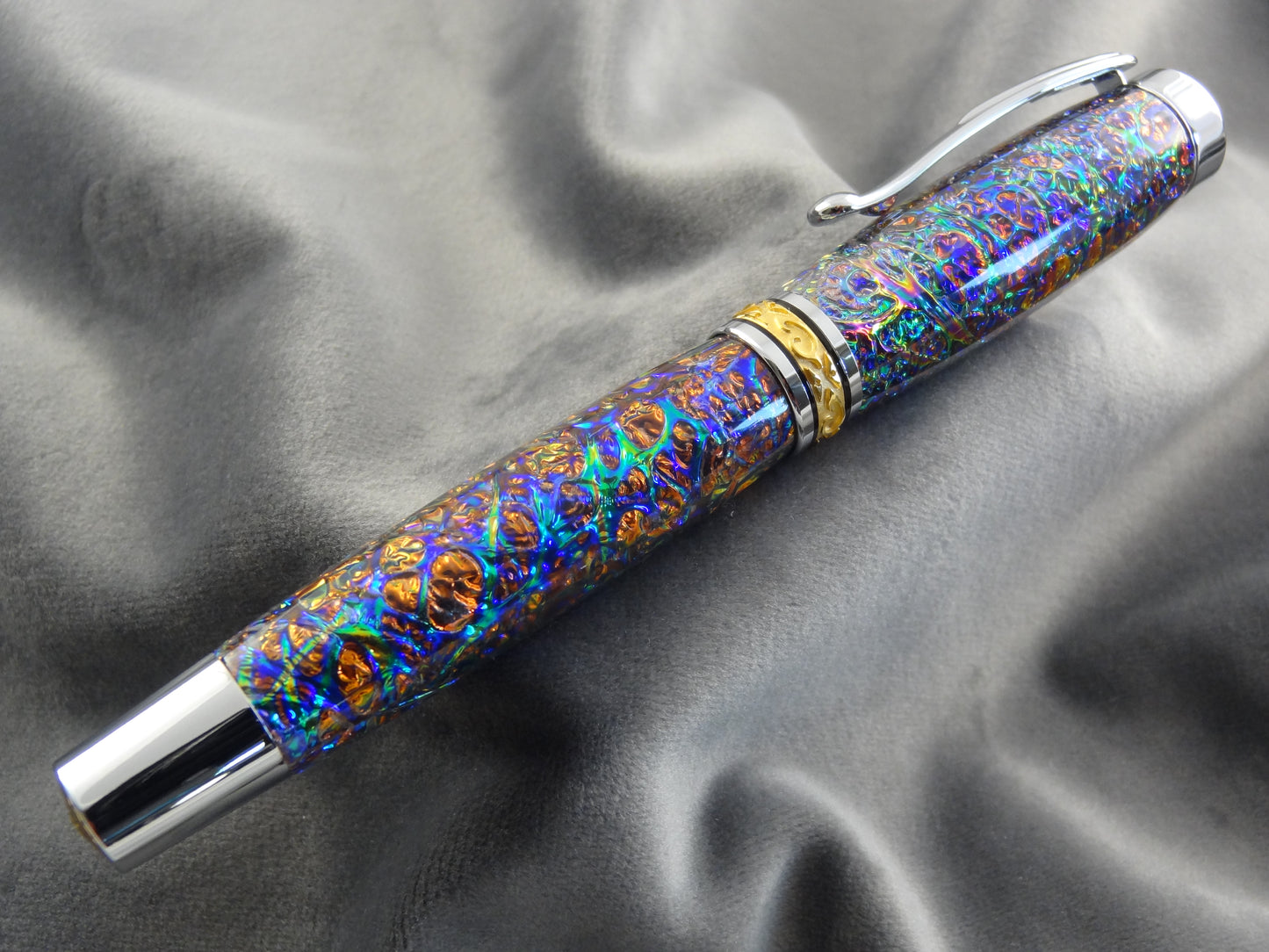 Dichrolam Fire Burl Rollerball Pen