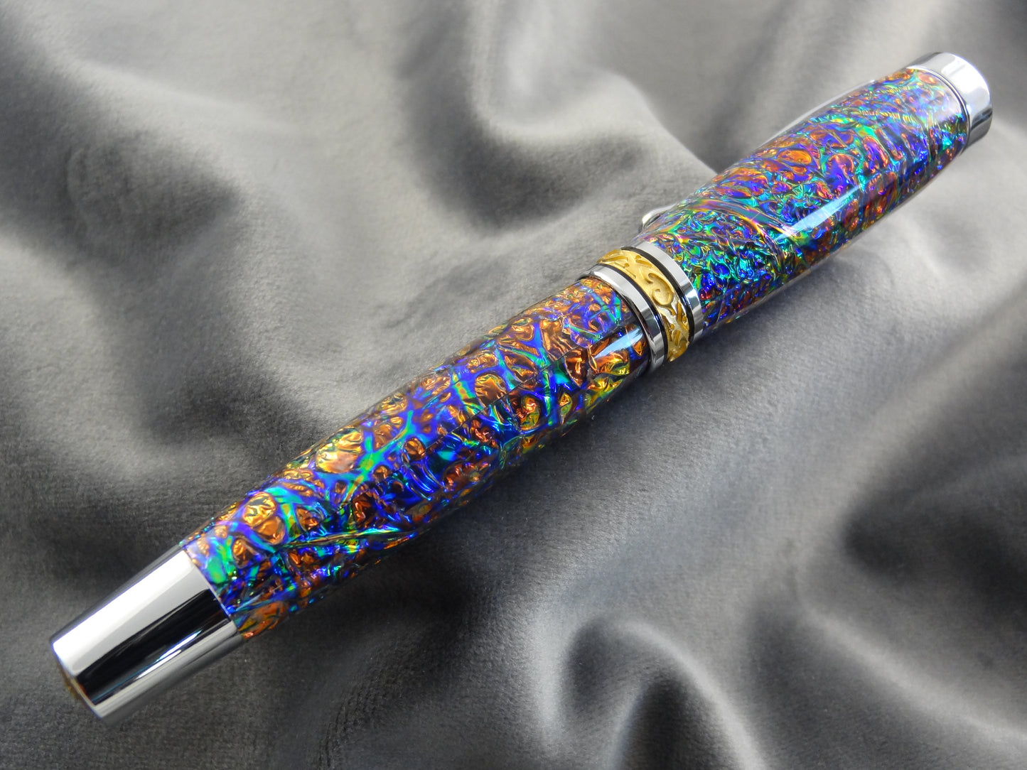 Dichrolam Fire Burl Rollerball Pen