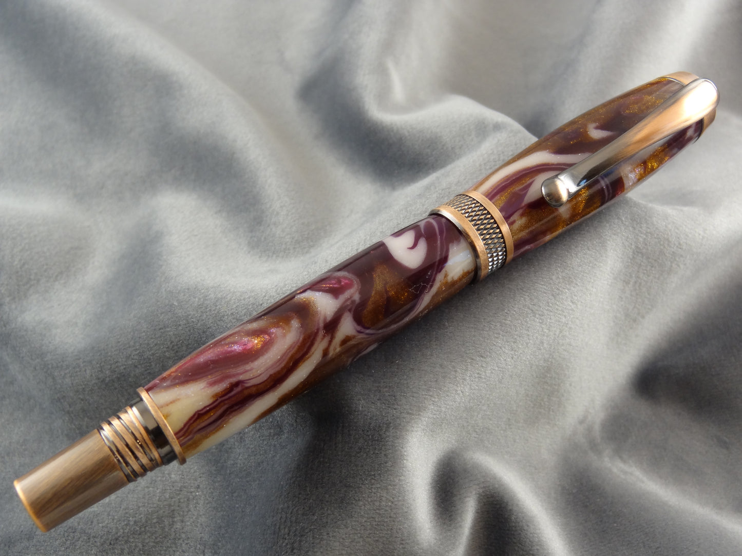 Devil's Gold Diamond Knurl Rollerball Pen