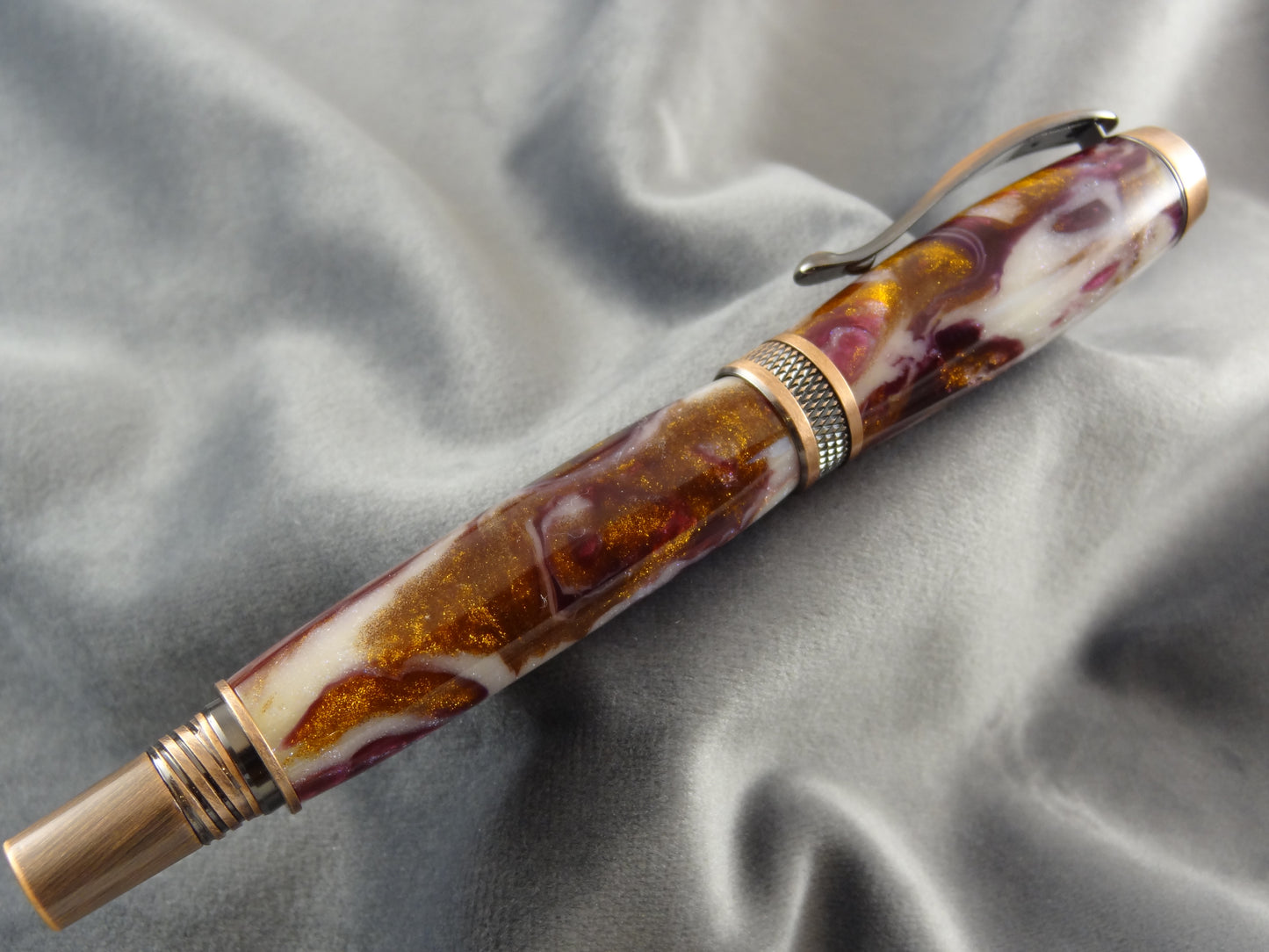 Devil's Gold Diamond Knurl Rollerball Pen