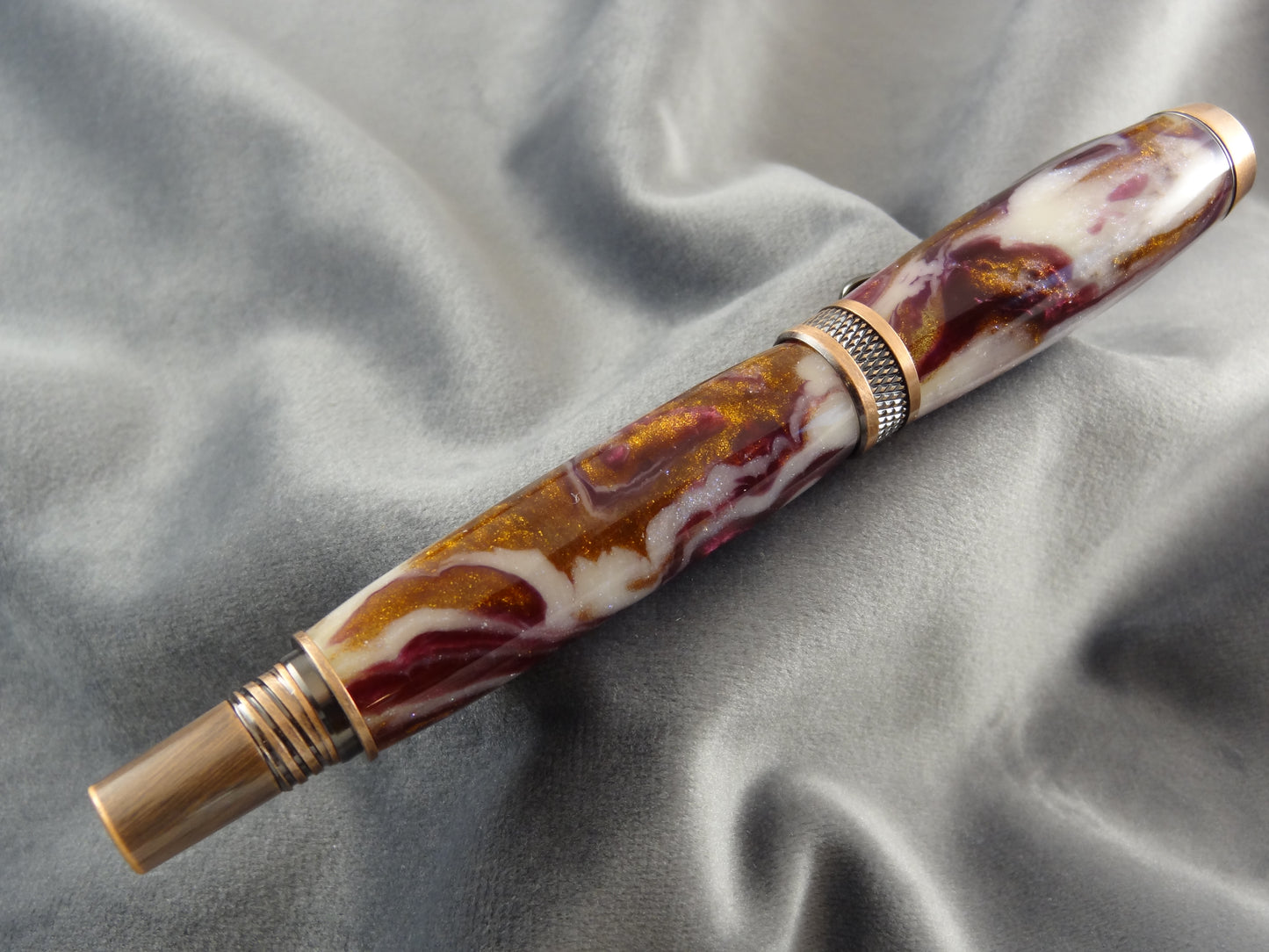 Devil's Gold Diamond Knurl Rollerball Pen