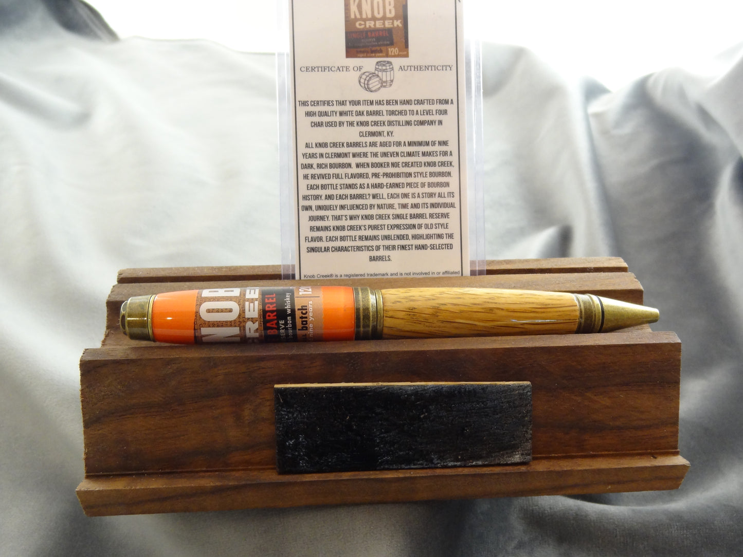 Bourbon Barrel Rollerball Pen with COA