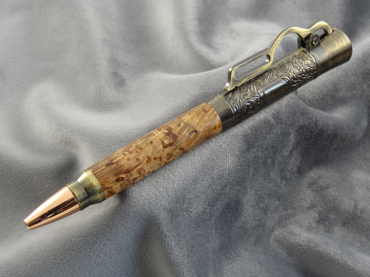Lever Action Rifle Pen in Wormy Hickory