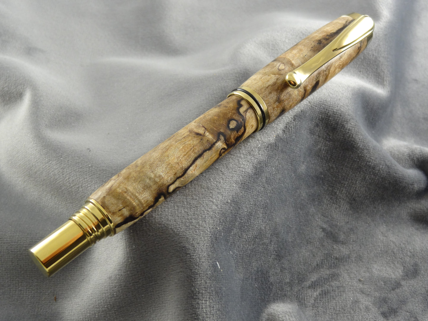 Spalted Curly Maple Rollerball Ink Pen