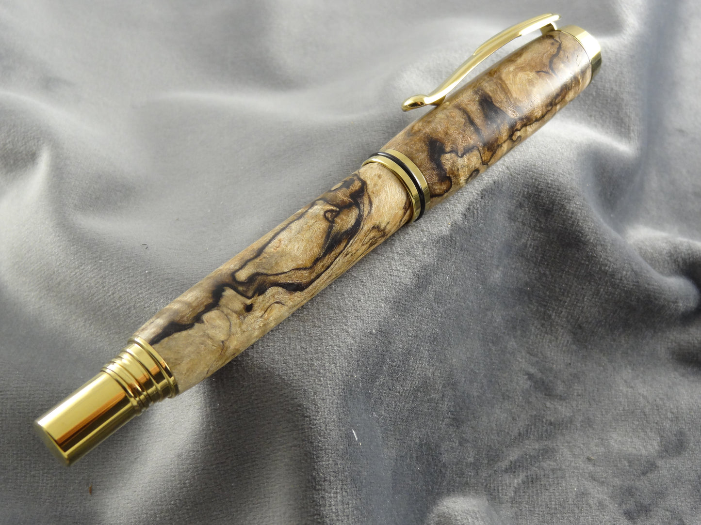 Spalted Curly Maple Rollerball Ink Pen