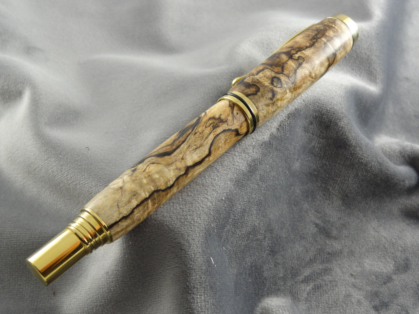 Spalted Curly Maple Rollerball Ink Pen