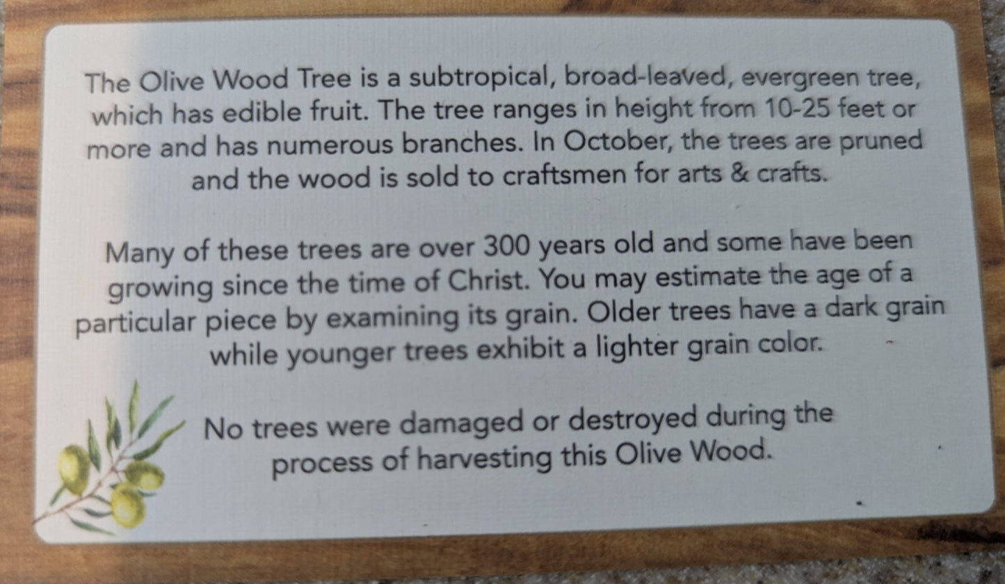 Amazing Grace Bethlehem Olive Wood Ink Pen with COA