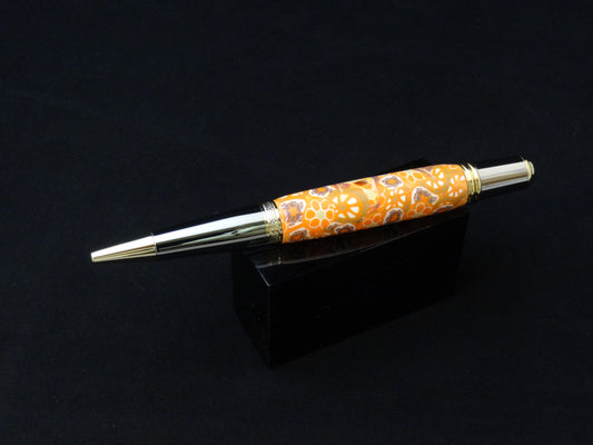 Orange Retro Polymer Clay Pen