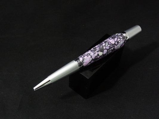 Marbled Paper Purple White Ink Pen