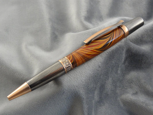 Marbled Paper Copper Acrylic Ink Pen