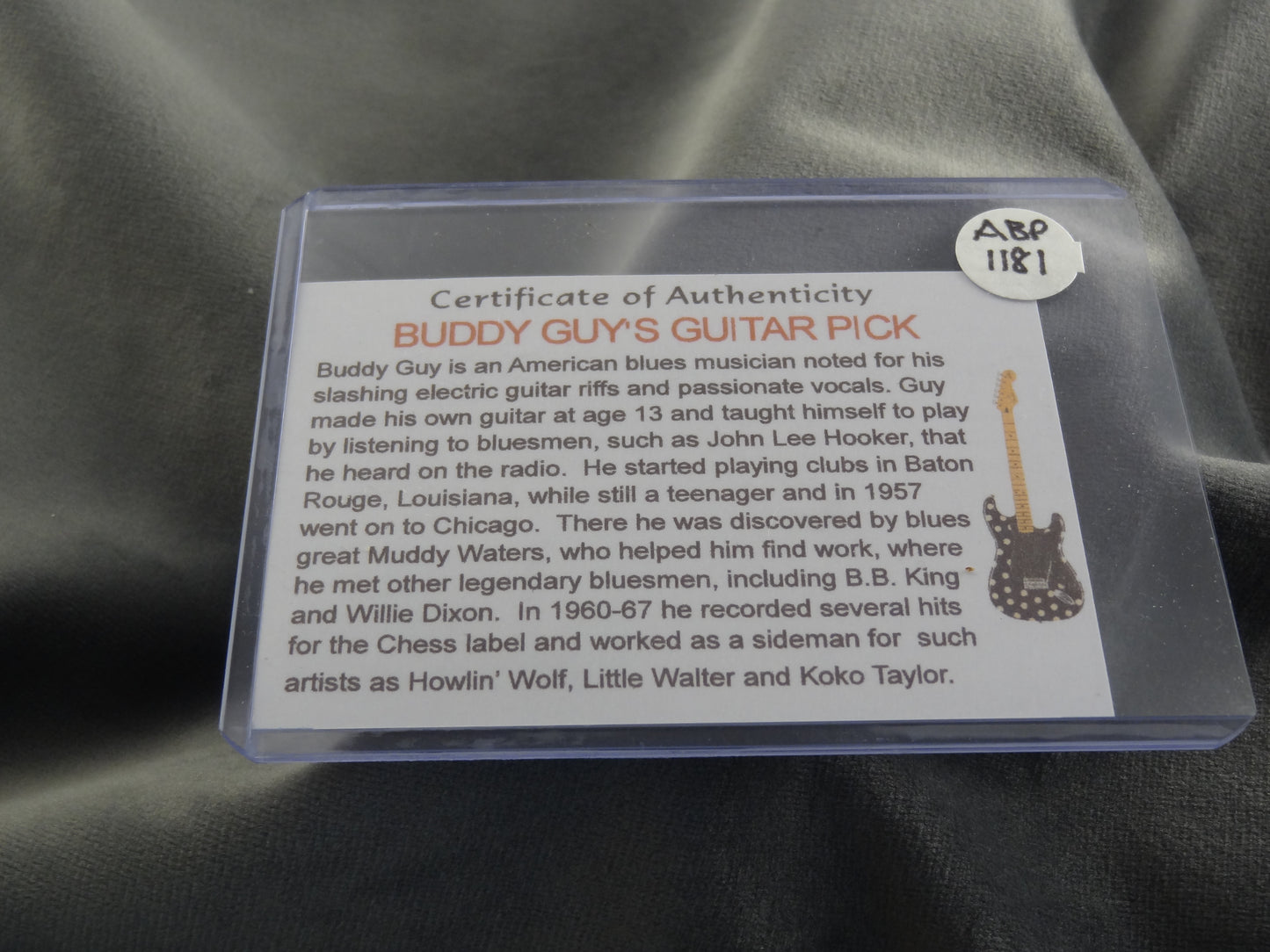 Buddy Guy Musical Ink Pen with COA