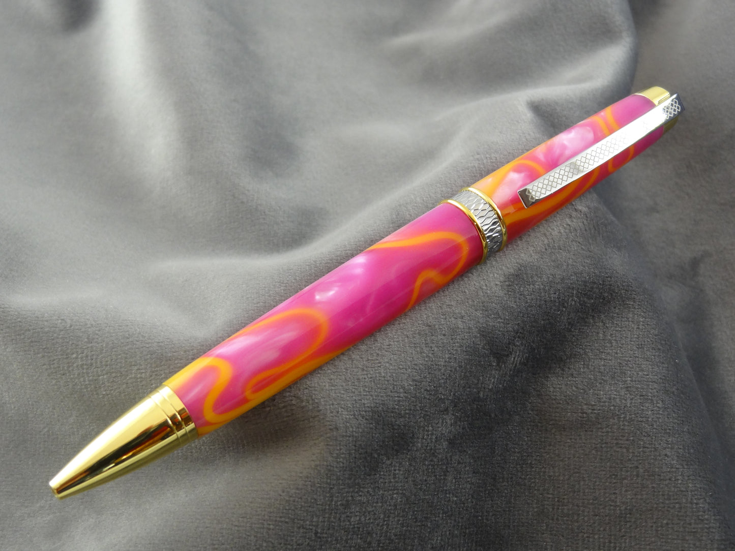 Pink and Orange Swirl Acrylic Ink Pen