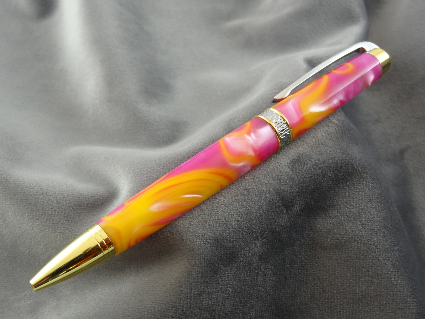 Pink and Orange Swirl Acrylic Ink Pen