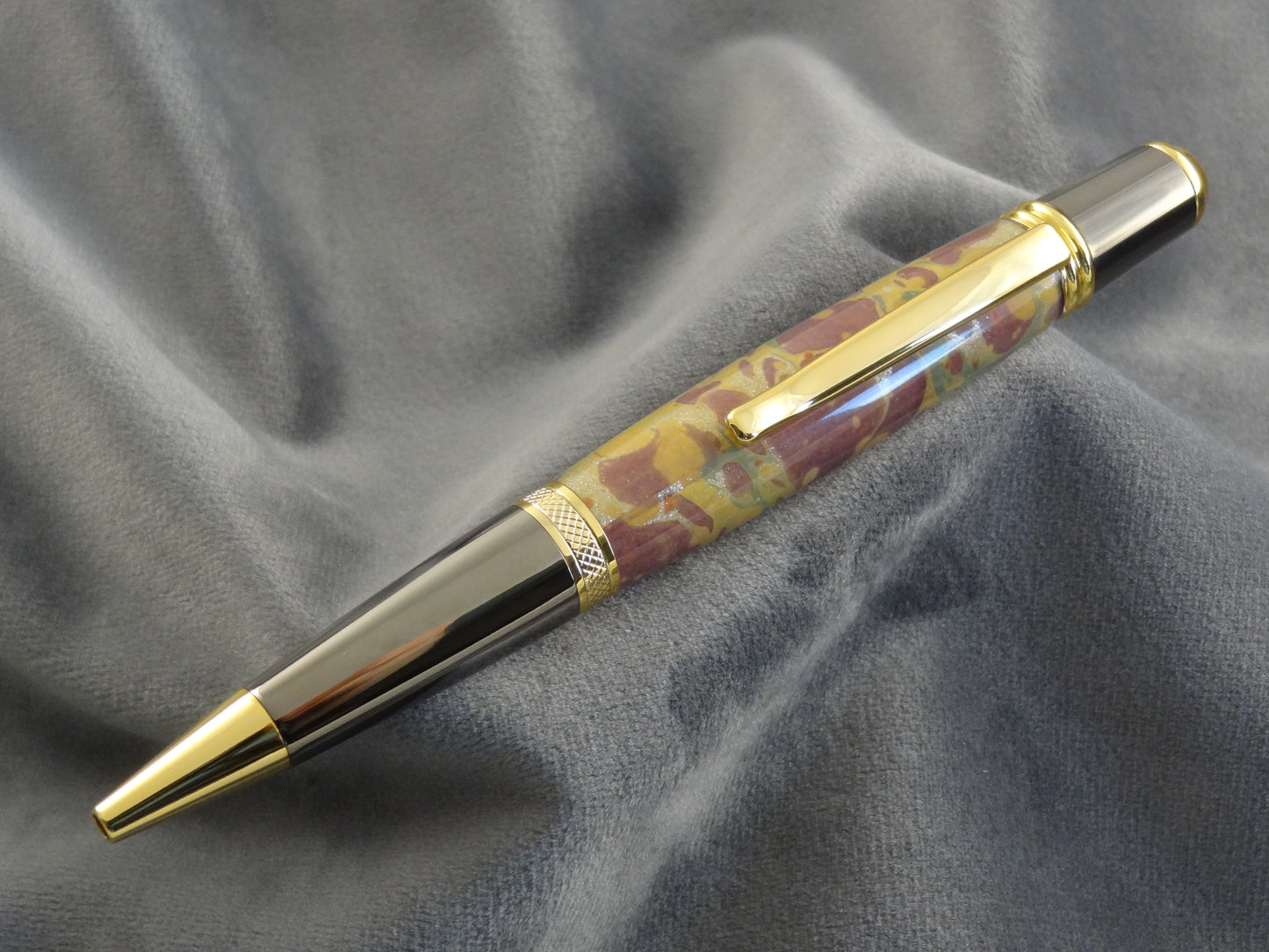 Marbled Paper Purple Green Acrylic Ink Pen