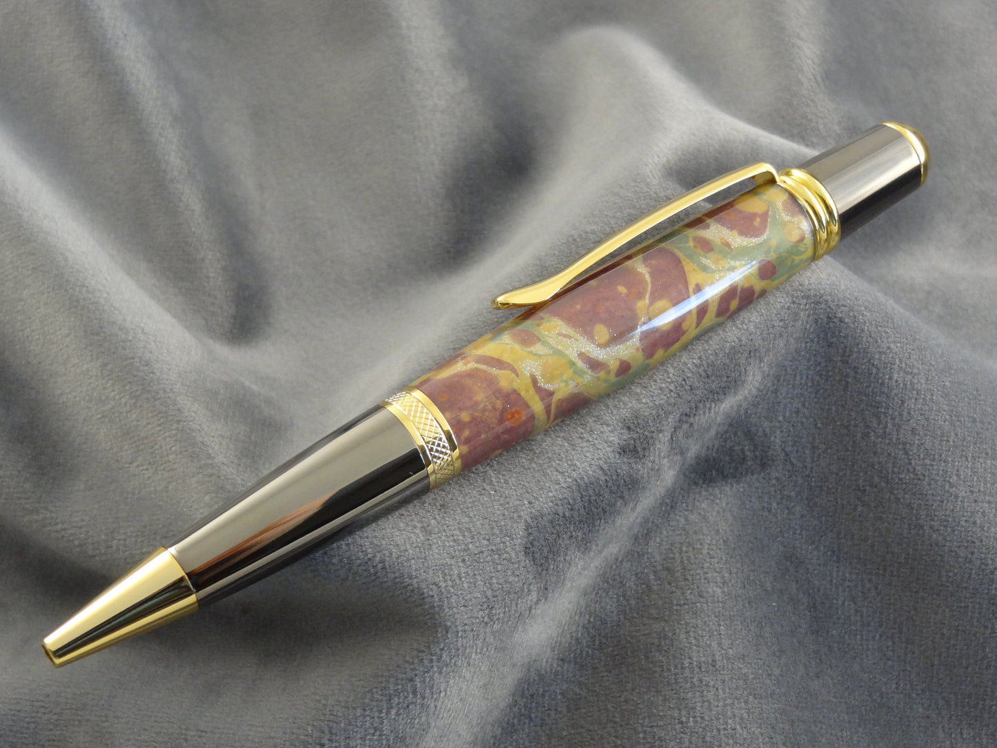 Marbled Paper Purple Green Acrylic Ink Pen