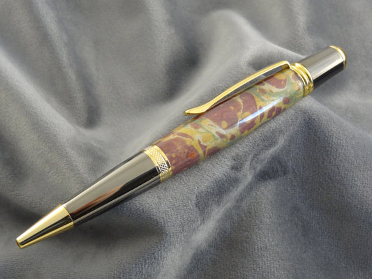 Marbled Paper Purple Green Acrylic Ink Pen