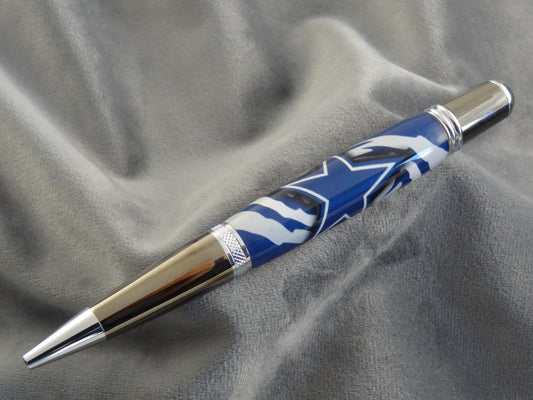 Blue Star Football Acrylic Ink Pen