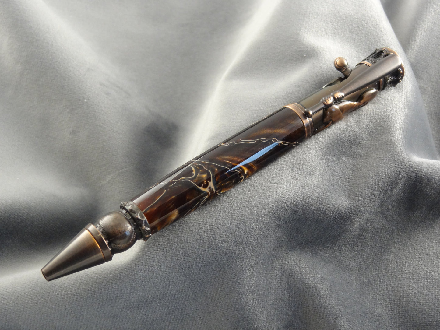 Bronze Swirl Baseball Ink Pen