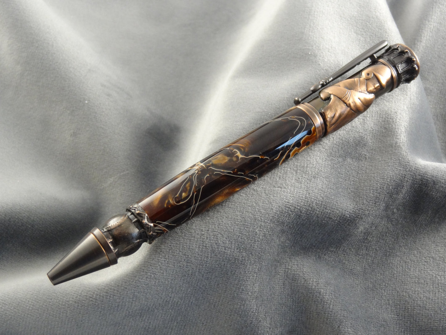 Bronze Swirl Baseball Ink Pen