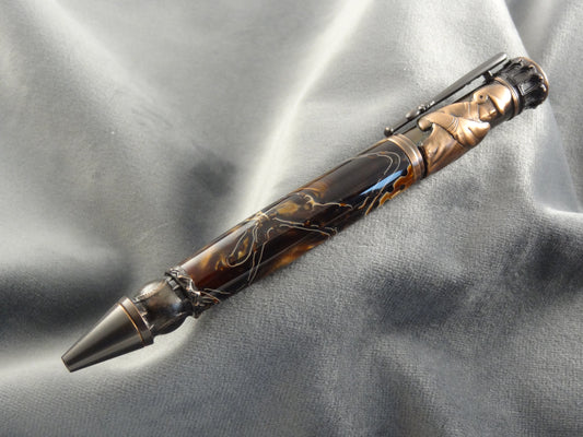 Bronze Swirl Baseball Ink Pen