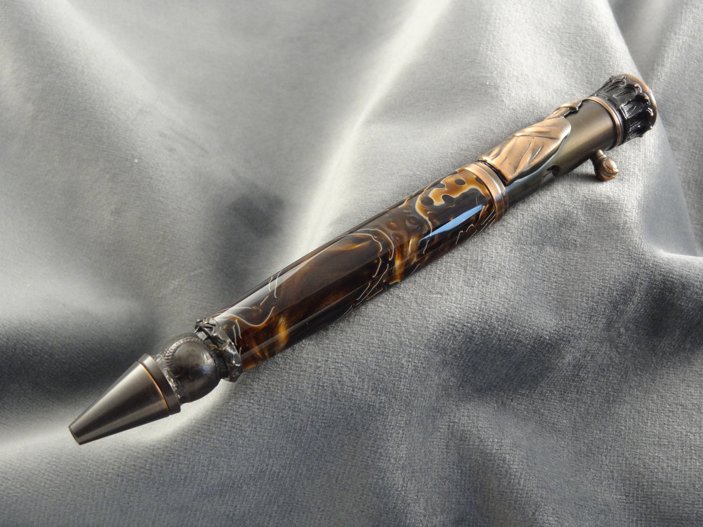 Bronze Swirl Baseball Ink Pen